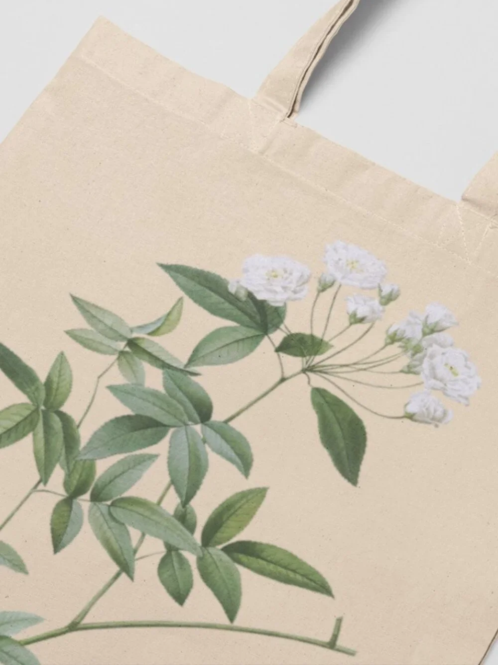 Lady Banks' Rose Vintage Floral Print Graphic Canvas Tote Bag
